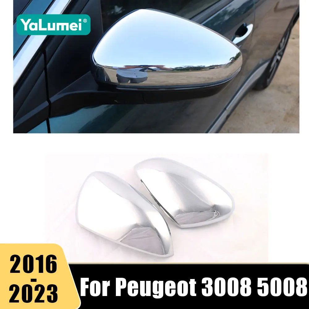 

For Peugeot 3008 5008 GT 3008GT 5008GT 2016 2017 2018 2019 2020 2021 2022 2023 ABS Car Rearview Mirror Cover Trim Accessories