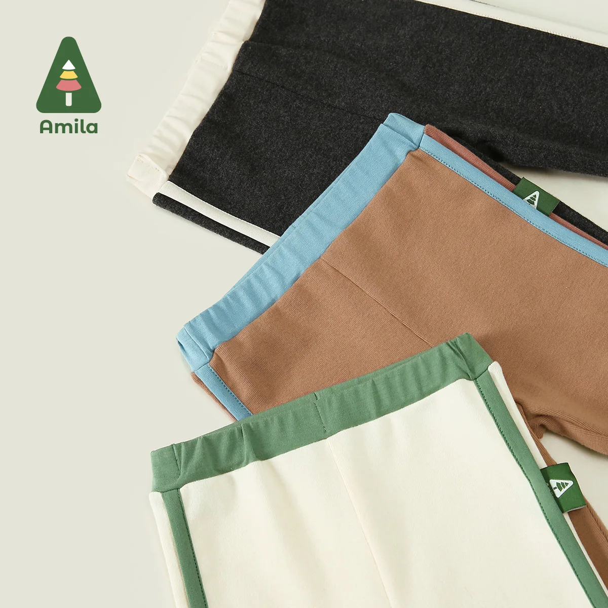 Amila Baby Leggings for Girls 2023 Autumn New Radish Label Printing Kids Soft Fashion Pants Children Solid Cotton Trouser
