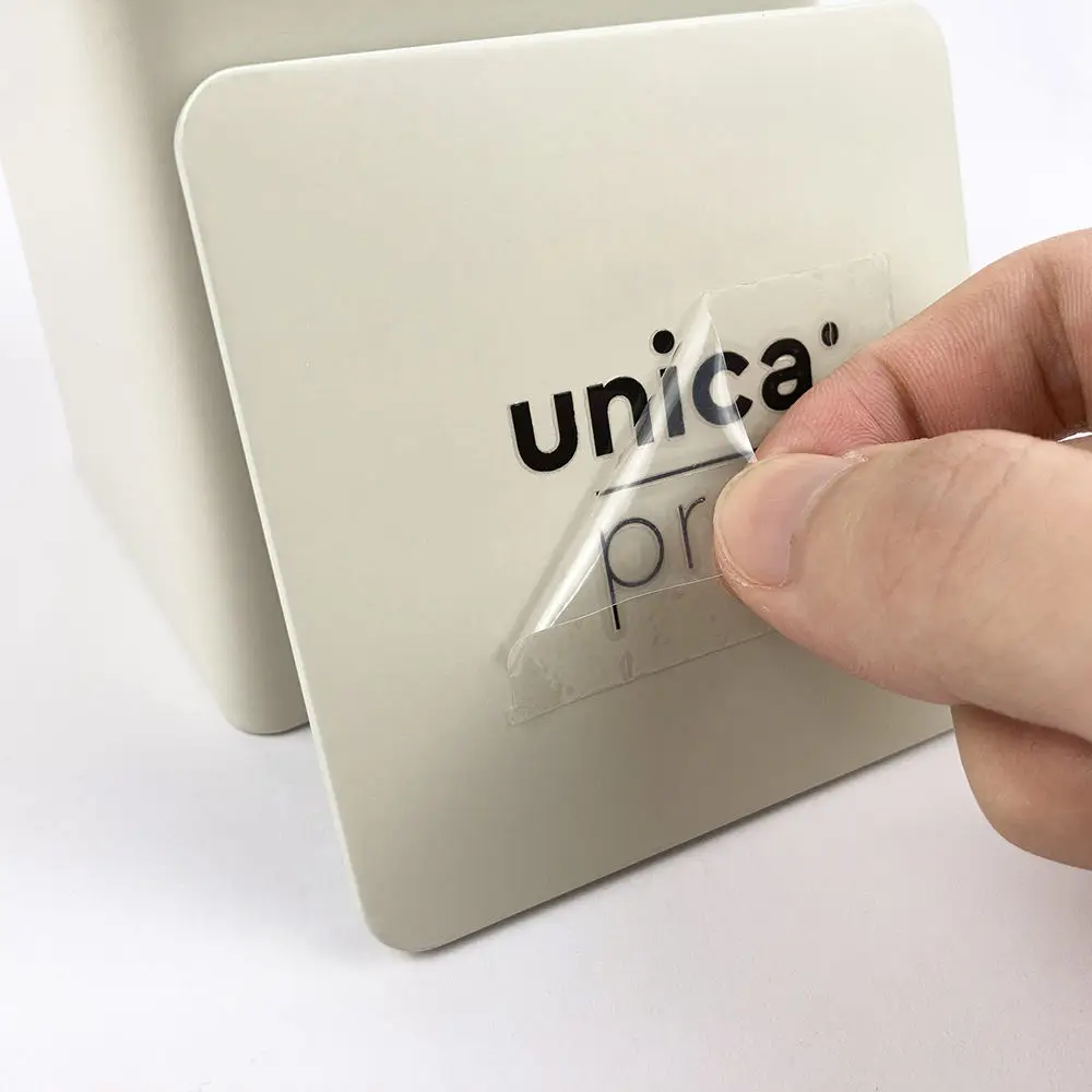 ป้ายโลโก้พีวีซีไวนิลใส3D โลโก้สติกเกอร์ลอกลายคริสตัลสี UV สำหรับแบรนด์ของคุณสามารถถ่ายโอน3D ได้ตามต้องการ