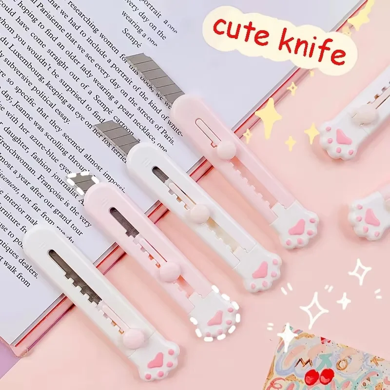 Mini Paper Cutter Portable Cat Claw Utility Knife Cute Creative Exquisite Hand Account Decoration Paper Cutting Tool Art Supplie