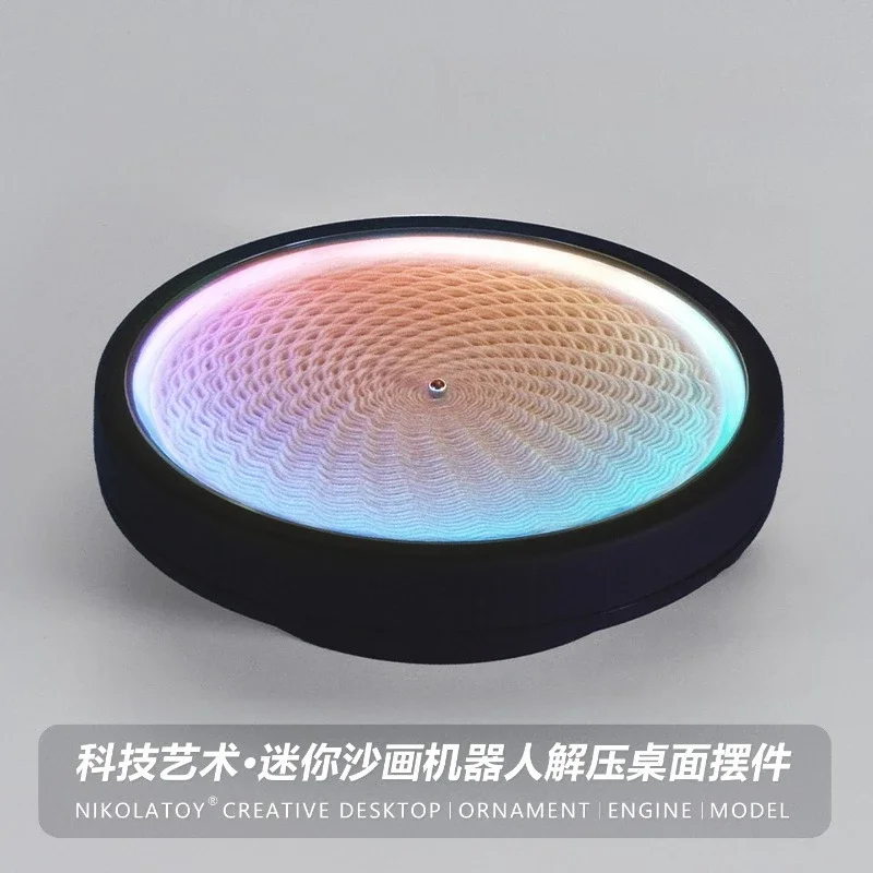 Mini sand painting robot decompresses tabletop ornament