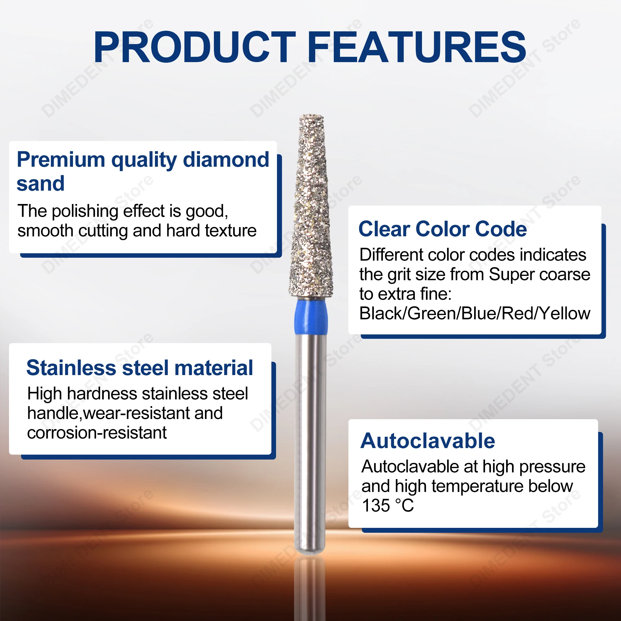 2Boxes FO/BR/SI/WR Series FG Burs Dentistry Lab Polishing Tools 10Pcs/Box Dental 1.6mm Standard Diamond Needle High Speed Burs