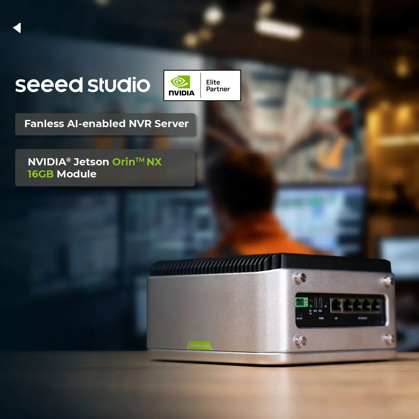 

ReServer Industrial J4012, сервер NVR с поддержкой AI и модулем NVIDIA Jetson Orin NX 16 ГБ, 100 ТОП, безвентиляторов, JetPack, 5xRJ45 GbE PoE
