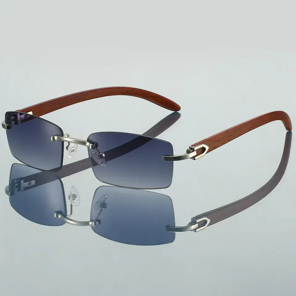 Rimless RecSunglasses Men Classic Vintage Gradient Shades Women Trendy Fashion Luxury Brand Designer Sun Glasses 200000297