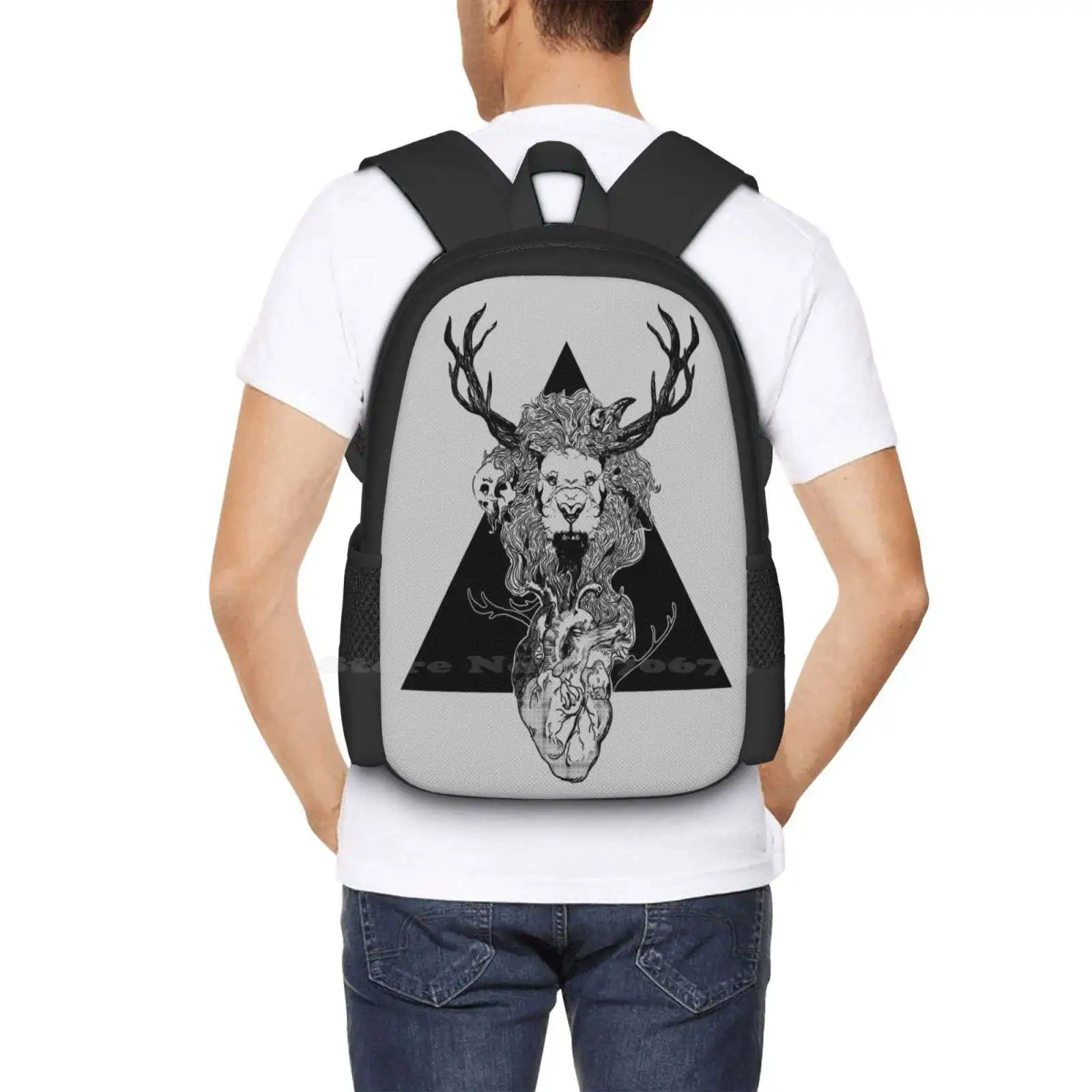 Entangled Hot Sale Backpack Fashion Bags Pinoy Surreal Tattoo Black Ink