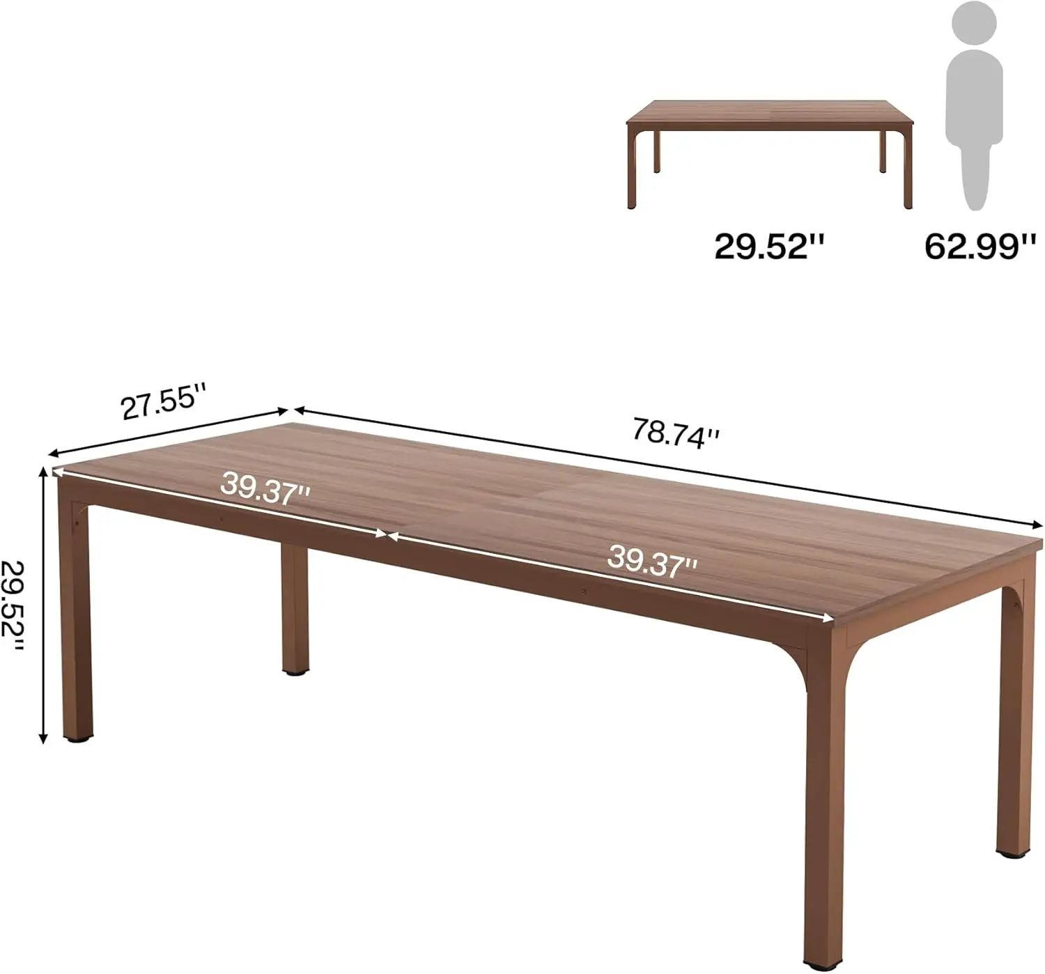 78.7 Inches Extra Long Computer Desk 2 Person Desk Double Long Desk Workstaion for Home Office