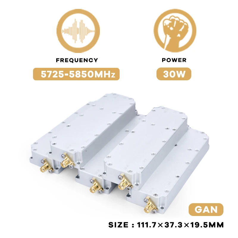 30W 5725-5850MHz 5.8G modulo dispositivo di schermatura UAV blocco sistema Anti-drone difesa UAV Blocking C-UAS modulo Drone FPV