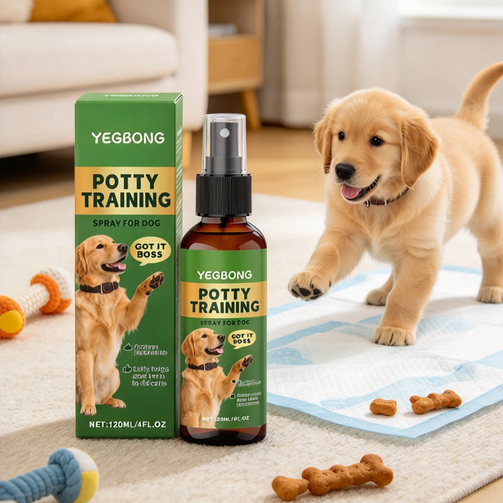 YEGBONG Dog Potty Training Spray Defecation Guiding Potty Guide Skin Friendly No Irritating Puppy Toilet Training Spray 120ml
