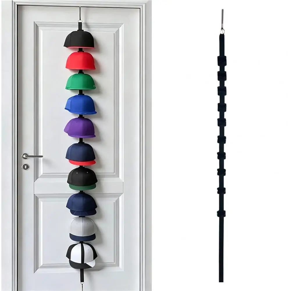 Over The Door Baseball Cap Organizer Button Strap 2 Way Hanging Closet Hat Hanger Fits Adjustable Fitted Caps Stacking Tool