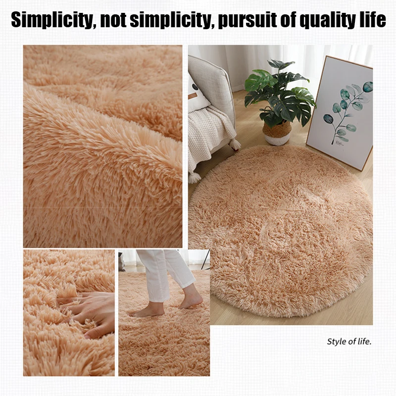 Living Room Rugs Aesthetic Bedroom Round Carpet Decoration Furry Comfort Carpet  Home Decor Pink Foot Mat Area Rug 2023 New