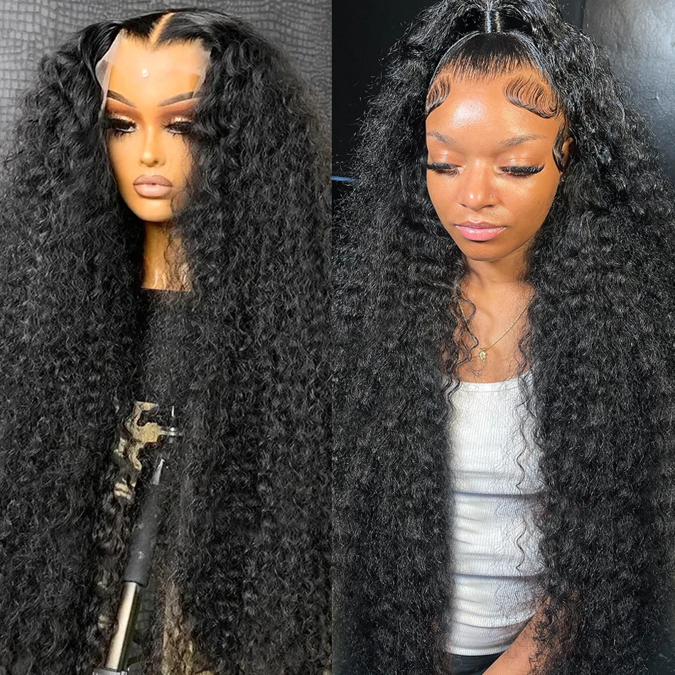 Addictive 30 40 Inch Curly 250 Density 13X6 HD Transparent Lace Front Human Hair Wigs Deep Water Wave Lace Frontal Wig For Women