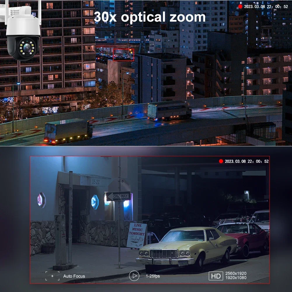 2K 5MP IP Camera Outdoor 1080P 30X Zoom Wifi Survalance Cam Ai Human Detect 8 Point Cruise Night Vision CCTV Security Protection