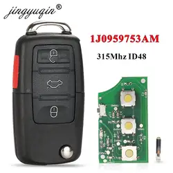 Jingyuqin-llave remota de coche 1J0959753AM para VW Beetle, Golf, Passat, Jetta, 315Mhz, ID48, 1J0, 959, 753 AM, 5FA008399-30, 2000-2006