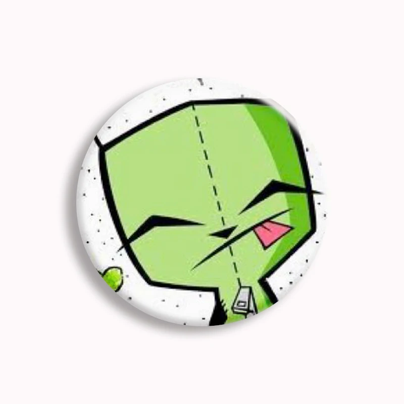 Funny Cartoon Invader Zim Button Pin Cute Anime Animal Gir Dib Brooch Badge Bag Accessories Fans Collection Friends Gift 58mm