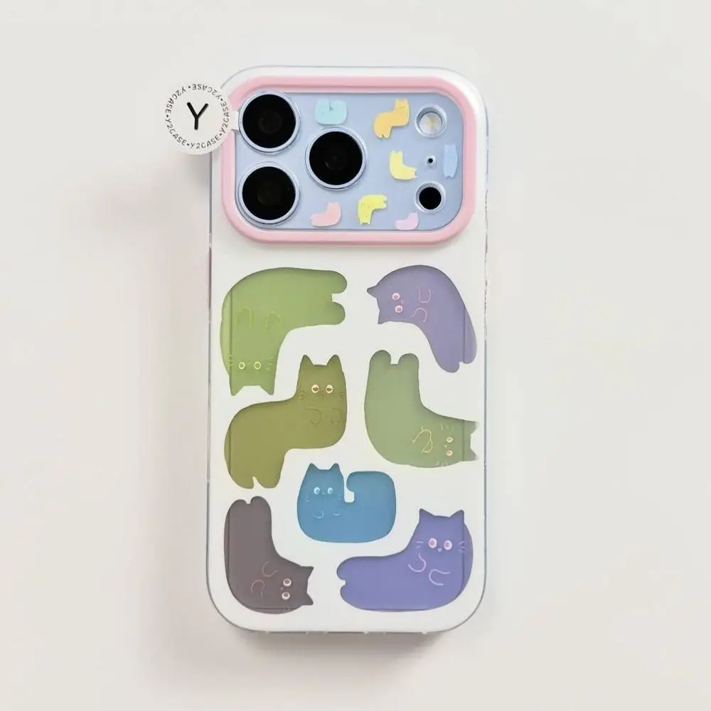 New Halloween INS Color Hollow Out Kitten Phone Case For iPhone 18 17 Air 16Pro Max 15 14 Plus 13 12 11Pro Clear Soft Back Cover