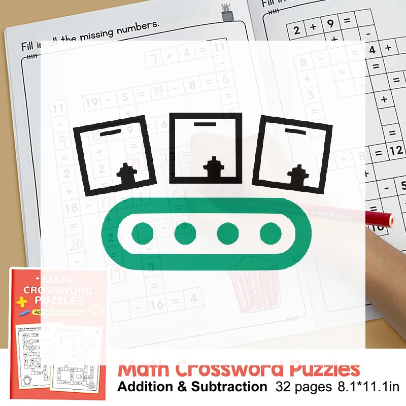 الرياضيات عبر الكلمات الألغاز إضافة الطرح الضرب تقسيم متقاطع لعبة الرياضيات المصنف مونتيسوري للأطفال الذين تتراوح أعمارهم بين 5-8 #1