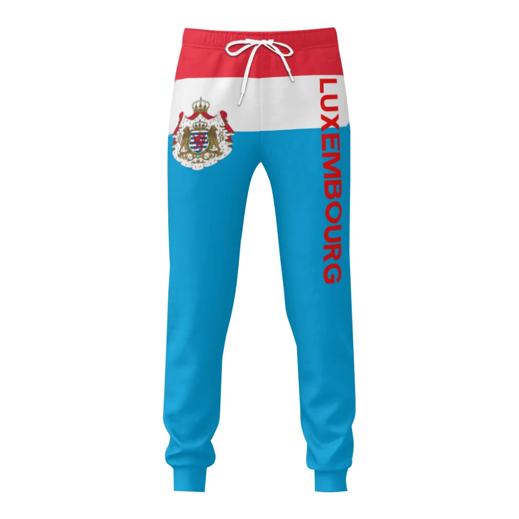 

Mens Sweatpants Emblem Luxembourg Flag Pants with Pockets Joggers Soccer Football Multifunction Sports Sweat With Drawstring