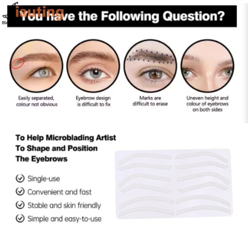 

Microblading Accessories Adjustable Eyebrow Shape Silicone Eyebrow Shaping Sticker Auxiliary Eyebrow Stencil Makeup Tools