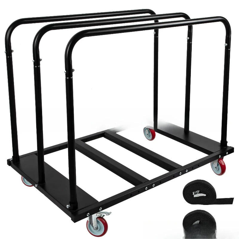 

Foldable table cart with polyurethane rotating wheels for sturdy table transportation