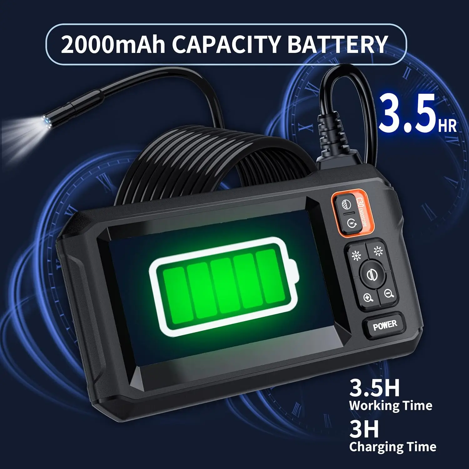 4.3IN 8mm 1080P IPS Automotive Endoscopio Stetoscopia Fotocamera Boroscopio Per Auto Dispositivo di Ispezione Con Articolazione