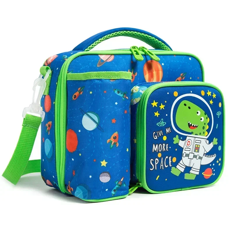 

Kid Lunch Bag Cute Dinosaur Lunch Bags for Boys with Bottle Pockets Enough Capacity Lancheira Escolar Infantil Lunch Box