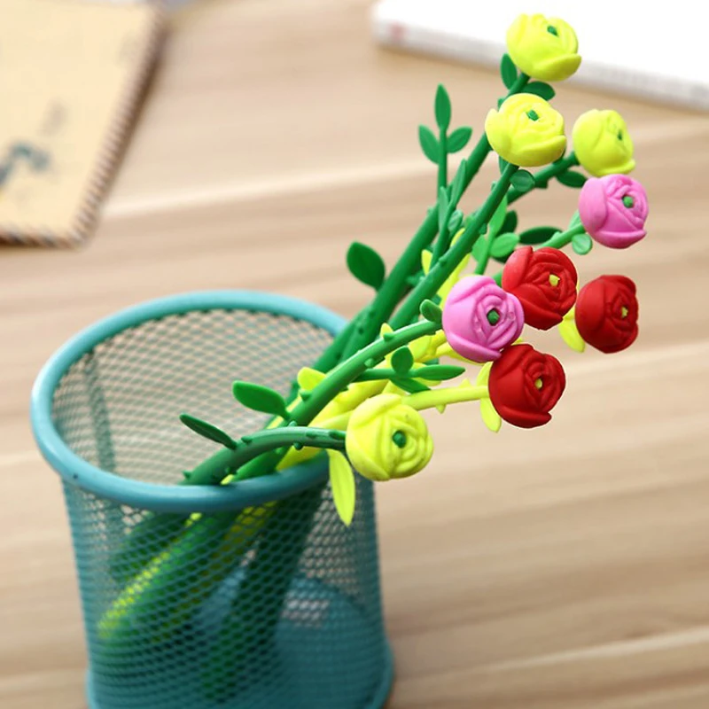 

13 pcs Creative Stationery small fresh flower neutral pen cute cartoon student office learning water-based Writing signature pen