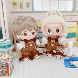 Kawaii Doll Clothes for Kids, Cute Brown Puppy Set, DIY Plush Idol Doll, Changing Clothes, Game for Girls, Birthday Gifts, 10cm