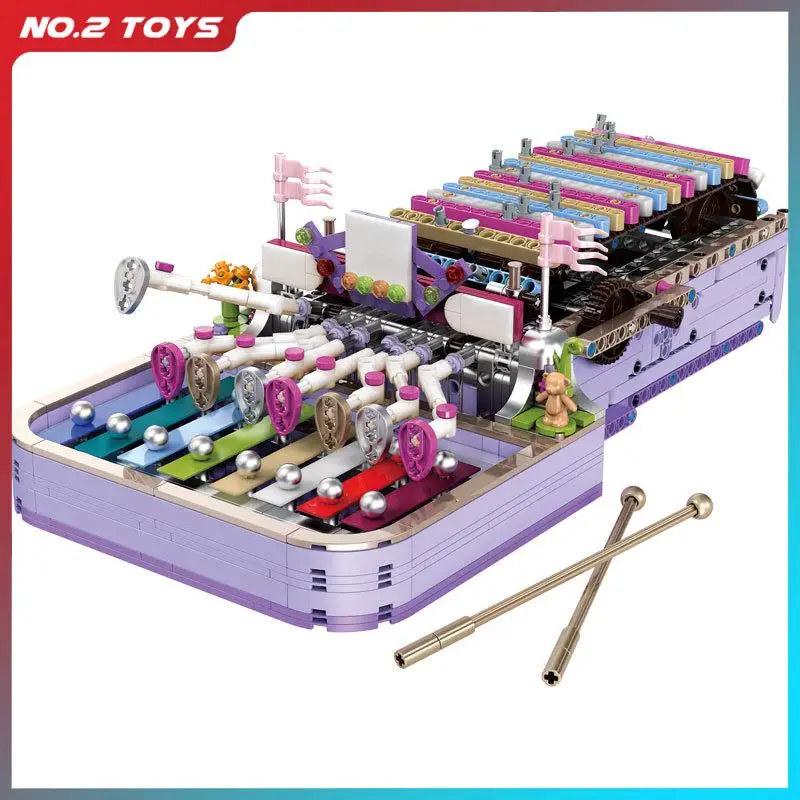 

924 Pieces Piano Music Box Building Blocks Musical Percussion Instrument Toy Model Blocks Bricks DIY Educational Kids Toys Gift