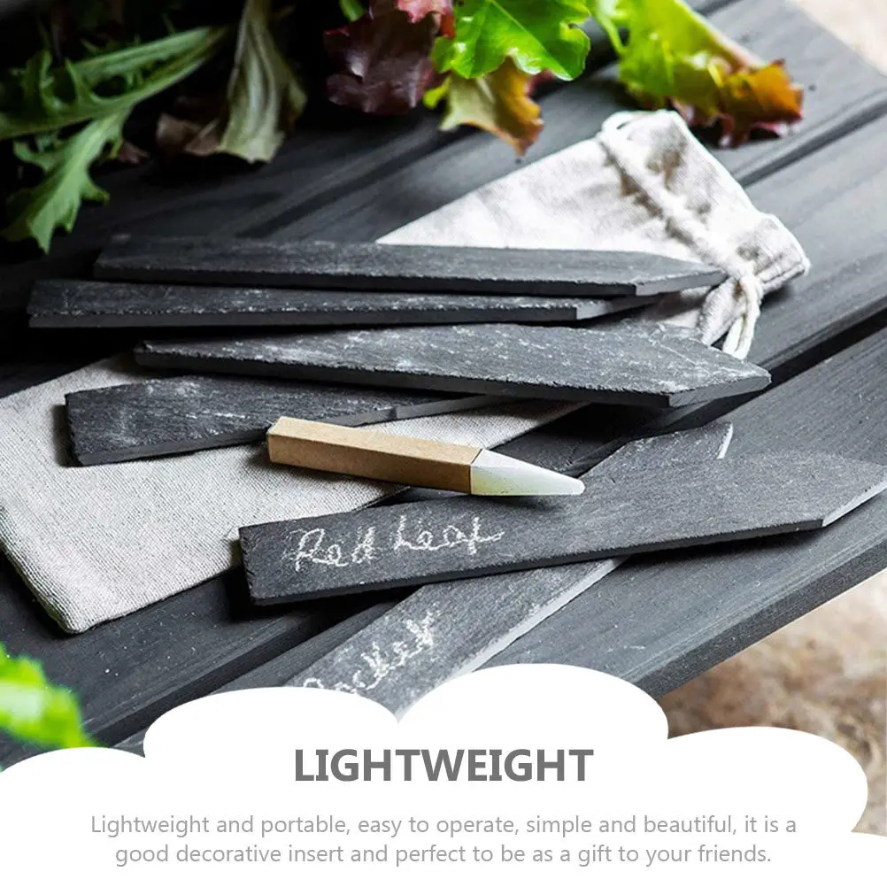 

12Pcs Slate Plant Labels Reusable Garden Vegetable Markers Sturdy Tree Marking Labels Outdoor Plant Identifying Boards