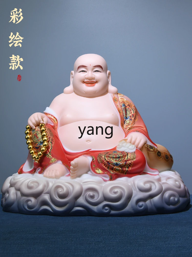 

LTT wide-body Maitreya Buddha Bodhisattva big-bellied smiling Buddha statue marble painted living room lucky ornament