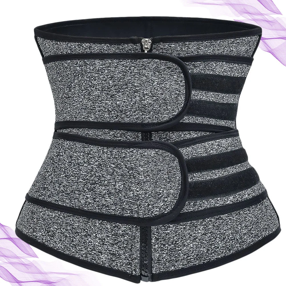 Fitness Waist Trainer Bodysuit Grey Size Xl Elastic Breathable Durable Women Body Shaper Slimming Bustier Tops