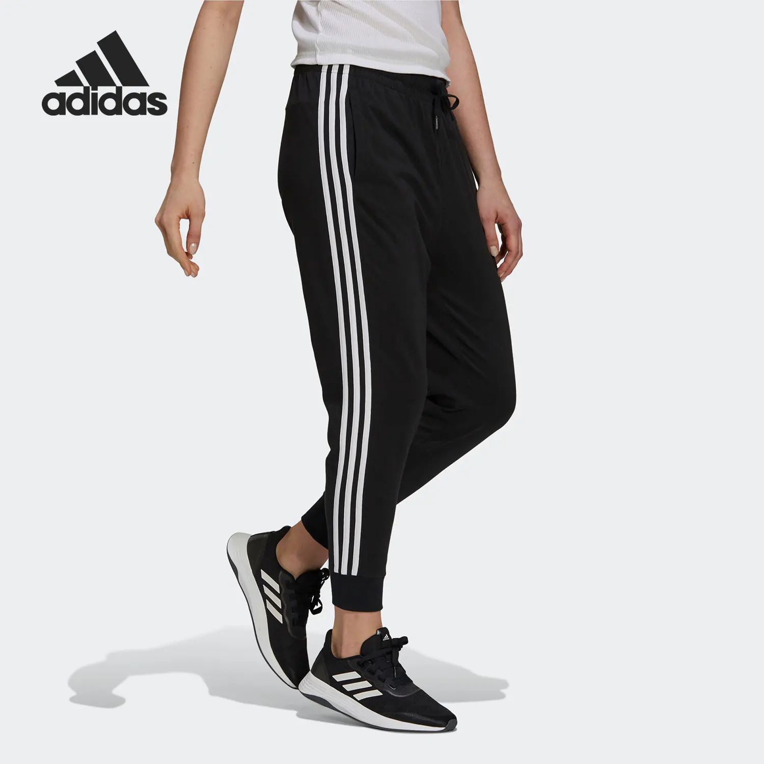 Adidas genuine women's ankle binding loose training sports knitted pants GR9604