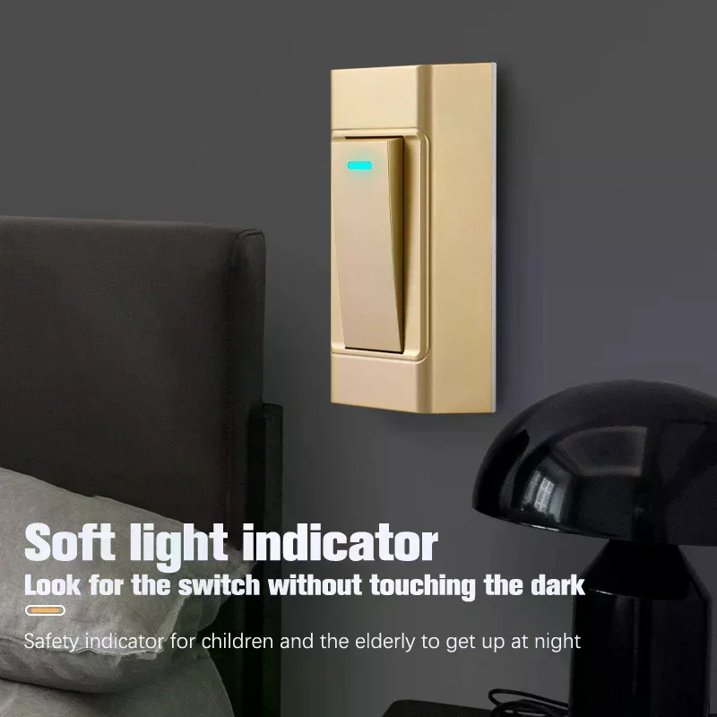 1 عصابة 2 طريقة سطح جبل التبديل سلك معلق تركيب السرير تشغيل/إيقاف التحكم مصباح لوحة الجدار مفتاح الإضاءة