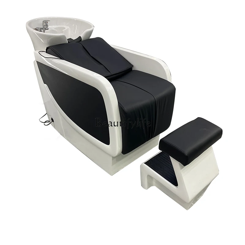 

Electric Massage Lying Half Flushing Bed Hair Salon Ceramic Basin Barber Shop Shampoo Chair