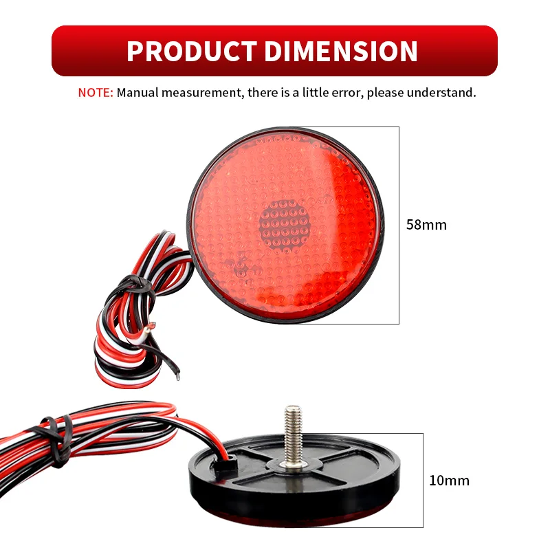 2PCS Round Brake Light For Toyota Sequoia 08-13 Highlander 08-10 Fortuner 05-11 Mitsubithi Outlander Sport 13-16 Rear Bumper LED