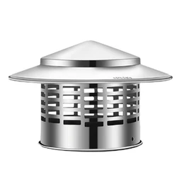 Round Chimney Cap Stainless Steel Tapered Top Chimney Cap With Screen Outside Roof Fireplace Screen Cover