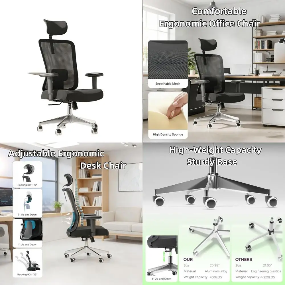 

Эргономичное офисное кресло с высокой спинкой, поясничной опорой, подголовником, регулируемыми подлокотниками и регулировкой высоты — поворотное кресло-качалка в цвете теплый тауп M