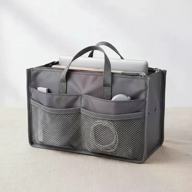 Multifunctional Bi-fold Storage Bag Double Zipper Large Capacity Storage Arrangement Makeup Toiletries Classification Bag