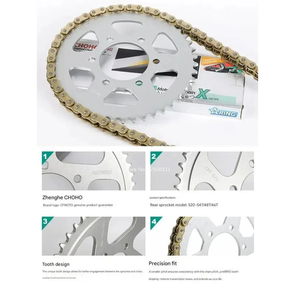 

AQ-Motorcycle Large Sprocket + Small Sprocket + Chain 1 Set for Cfmoto 650nk 650mt 400nk 400gt 650tr-g 700clx