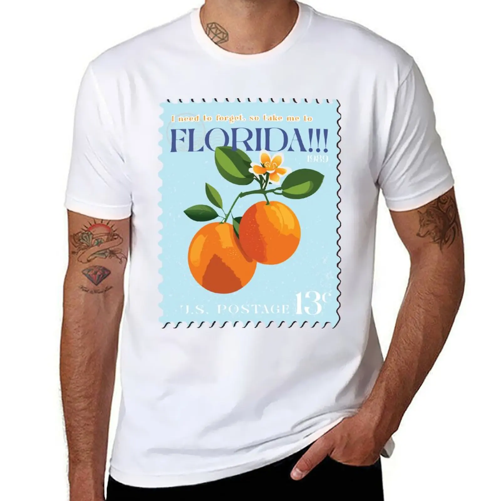 

FLORIDA!!! Postage Stamp T-Shirt t shirts for man pack cotton men t shirt cotton 100% t shirt man luxury T-Shirt