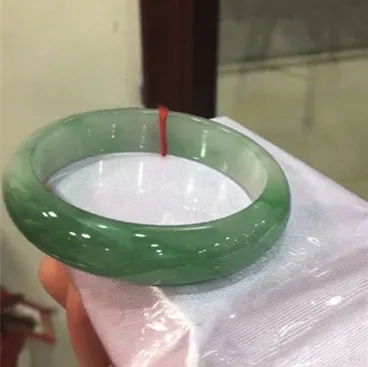 NEW Ice Glutinous Floating Green Flower Natural Jadeite Refined Fashion Superior Quality Bangle Jade Bracelet Handring Jewelry