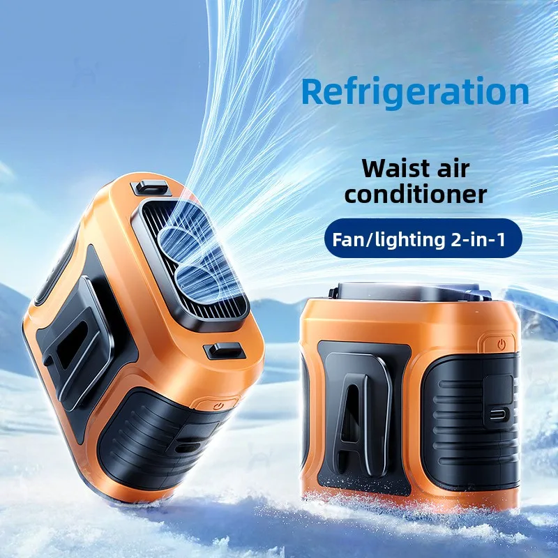 

Новый подвесной поясной вентилятор, портативное охлаждающее устройство с двойным выходом воздуха и длительным сроком службы, высокотемпературная зарядка на открытом воздухе, мощный вентилятор