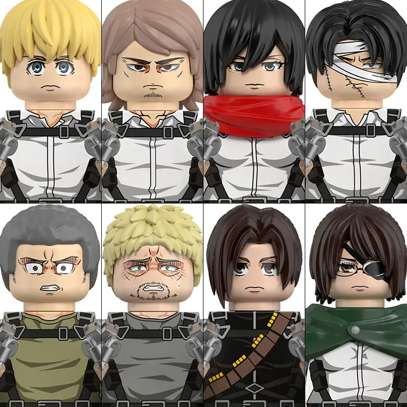 

WM6203 Attack on Titan Levi Ackerman Eren Mikasa giant Annie Japanese anime bricks mini action toy figures building blocks Gifts