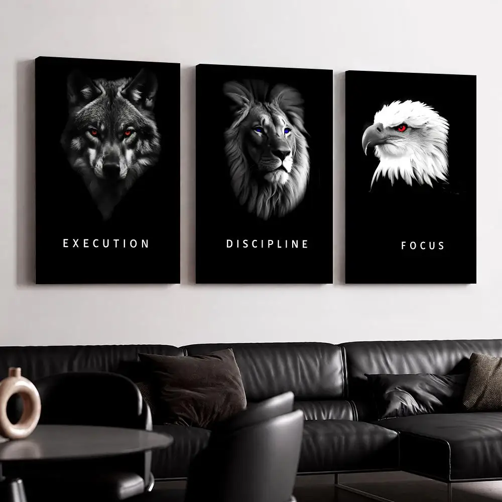 Execution Discipline Motivation Framed Wall Painting Ready to Hang Canvas Poster for Bedroom Living Room Hallway Home Decor Gift