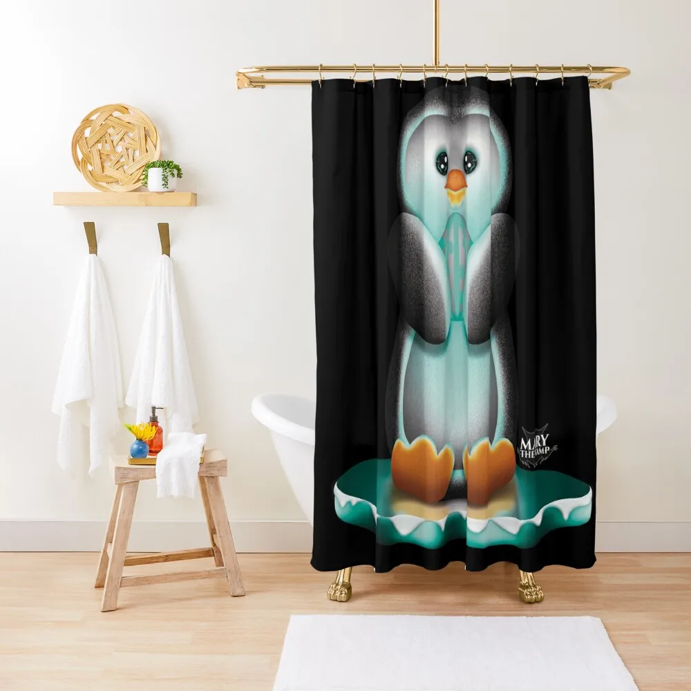 

Icy Penguin Shower Curtain Bathtub Bathroom Shower Set Bathroom Shower Waterproof Curtain
