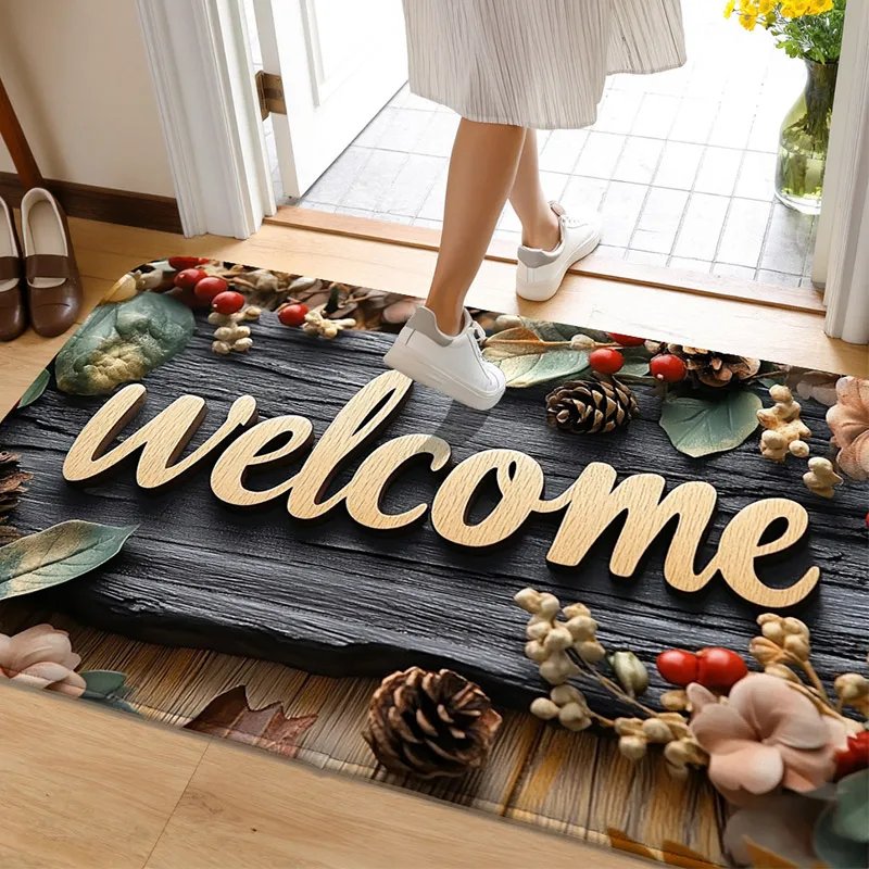 Alfombra de puerta suave y cómoda, alfombra de dormitorio, alfombra de dormitorio, estera absorbente de baño, estera de cocina se puede lavar a máquina