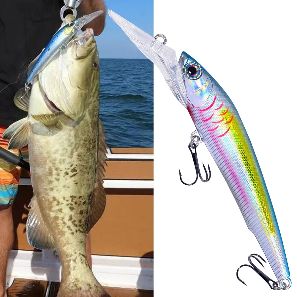 100g 41g Wahoo Barracuda Fishing Lure Trolling Deepsea Diving Minnow Bait Wobblers Tackle Pesca Saltwater Mahi Tuna Fishing Bait