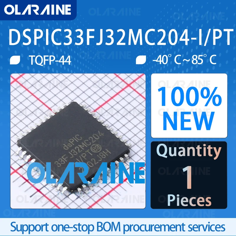 

DSPIC33FJ32MC204-I/PT TQFP-44 32 kB dsPIC33FJ 40 MHz Embedded Digital Signal Processor Controllers DSP DSC IC chip circuit