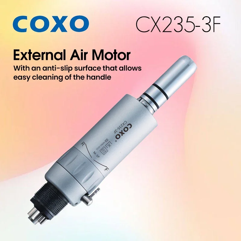 

COXO CX235-3F External Contra-Angle Low-Speed Dental Handpiece - Compatible with Electric Micromotor and 2/4 Hole Shank Burs