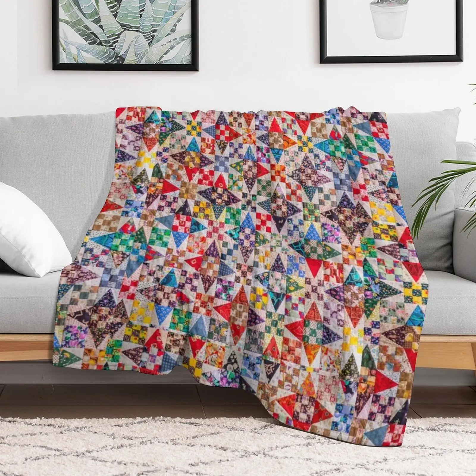 Red Tone Patchwork Throw Blanket Flannel Fabric Flannel Blankets